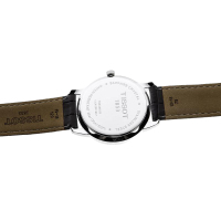 天梭手表 经典系列 T033 石英手表 T033.410.16.053.01 钢壳 黑表盘 黑皮表带 大表盘 男表