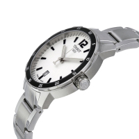 天梭手表 时捷系列 T095 石英手表 T095.410.11.037.00 钢壳 白表盘 钢表带 大表盘 男表