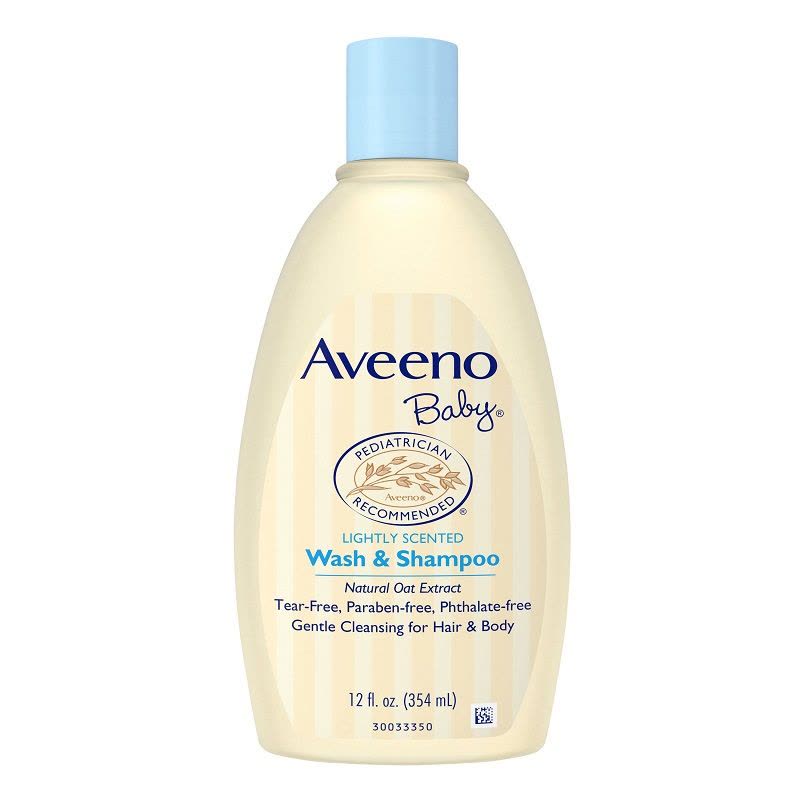 Aveeno 艾维诺 婴幼儿天然燕麦无泪洗发沐浴露2合1 浅蓝盖 354ml 美国直采图片