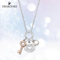 SWAROVSKI/施华洛世奇 GIGGLES 钥匙心形珍珠水晶项链 奥地利进口