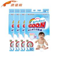 日本本土进口大王轻薄透气婴儿纸尿裤L60*4尿不湿L(9-14KG)干爽维E系