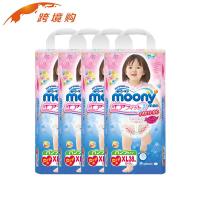 日本进口尤妮佳拉拉裤xl 全棉柔软环腰 moony xl女拉拉裤xl38片*4 12-17kg