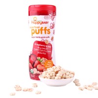 美国进口禧贝草莓泡芙小麦圈60g磨牙棒饼干婴儿辅食