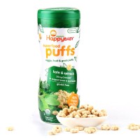 美国禧贝happy baby蔬菜泡芙小麦圈60g 辅食宝宝零食