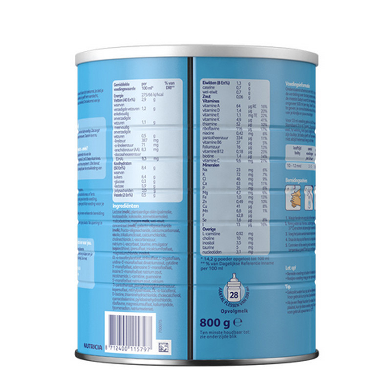 [特惠]荷兰牛栏Nutrilon3段奶粉10-12个月 铁罐装 800g 原装进口婴幼儿奶粉 诺优能三段奶粉