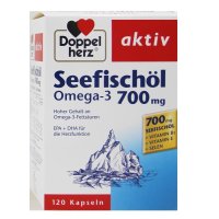 德国Doppelherz双心 DHA深海鱼油700MG调节血脂降三高脂肪肝 120粒