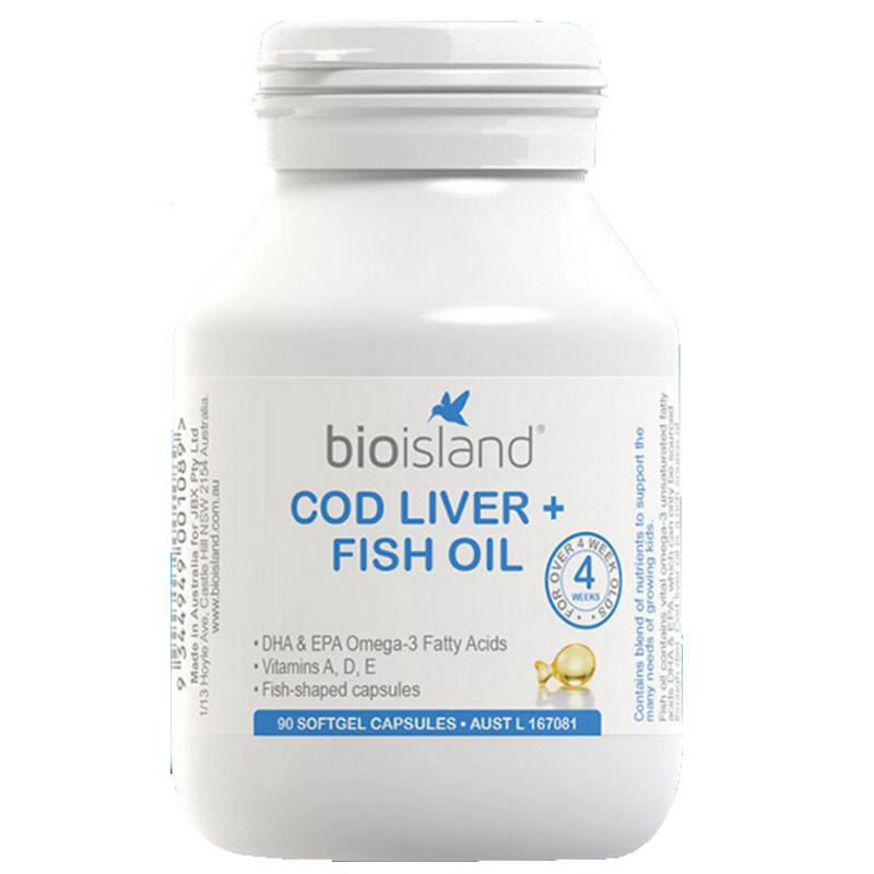 澳洲进口bioisland宝宝高级鳕鱼鱼油dhavdva90粒