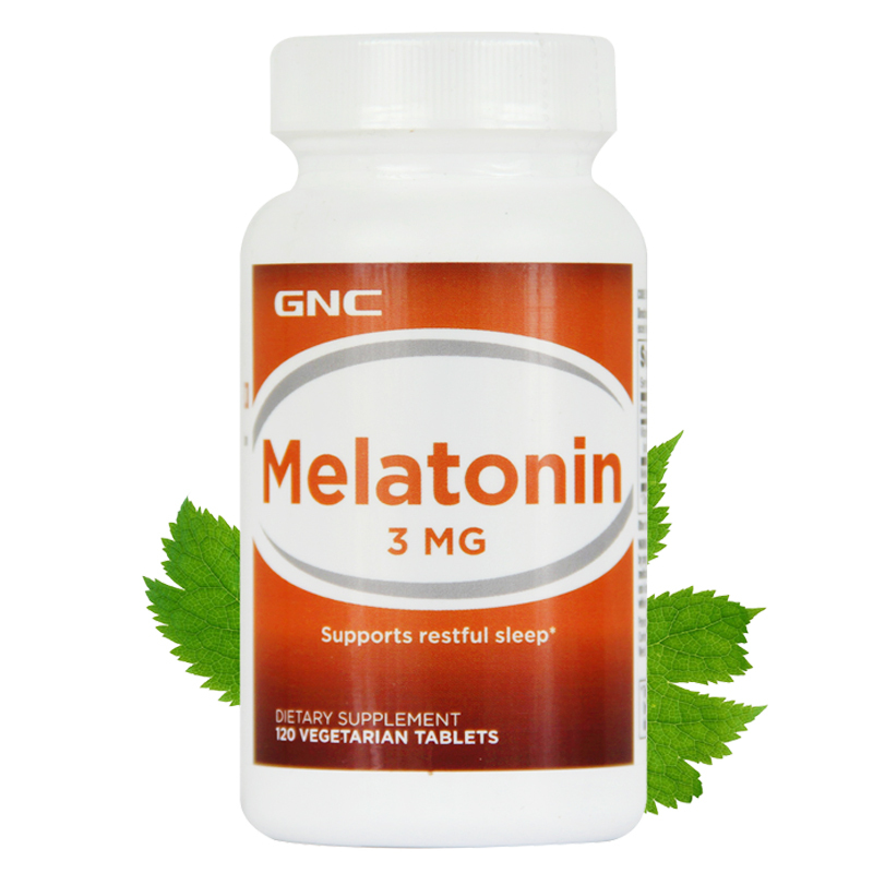 美国gnc健安喜美乐通宁褪黑素脑白金3mg120粒
