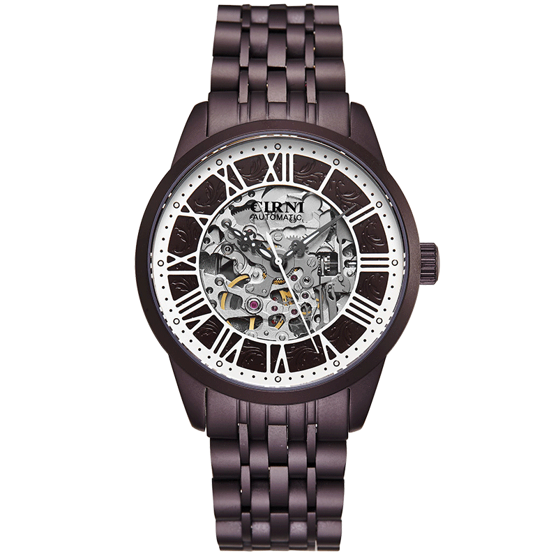 西亚尼cirni手表机械表全自动机械表时尚潮流女士手表皮带个性女表