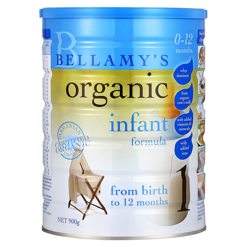 澳洲bellamys贝拉米有机婴幼儿牛奶粉1段(适合0-12个月宝宝食用) 900
