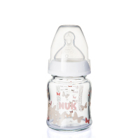 NUK宽口径玻璃奶瓶/婴儿玻璃奶瓶/新生儿奶瓶120/240ML德国原装 120ml+240ml组合装 白色