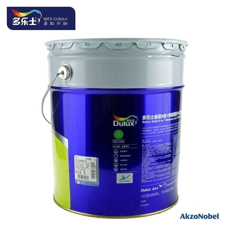 多乐士墙面漆套装 金装5合1净味墙面漆18L2桶+用无添加底漆18L1桶 乳胶漆油漆 A997/18L