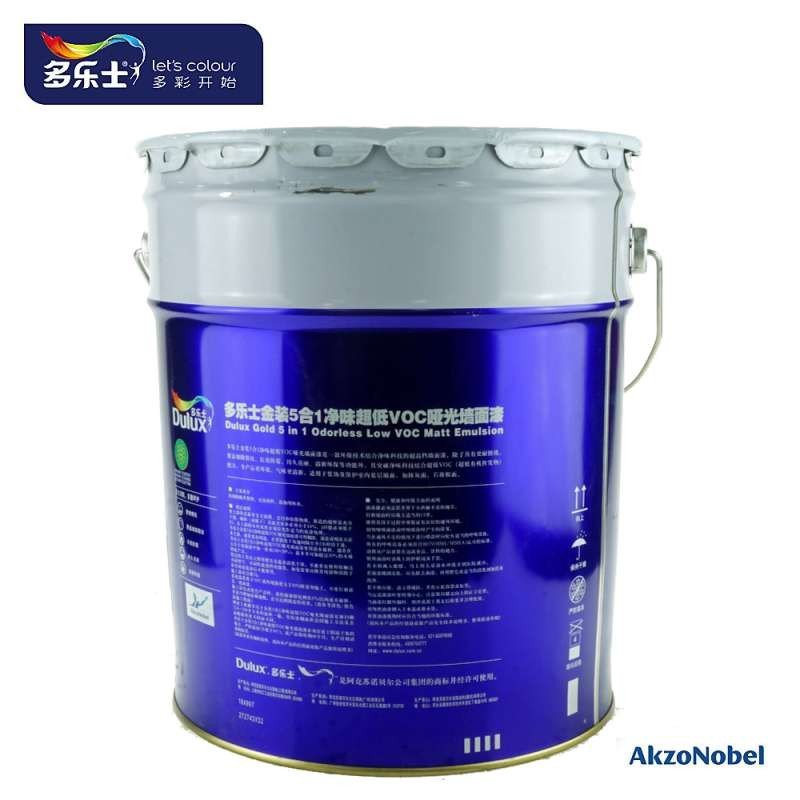 多乐士墙面漆套装 金装5合1净味墙面漆18L2桶+用无添加底漆18L1桶 乳胶漆油漆 A997/18L
