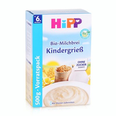 德国原装进口喜宝Hipp有机水果牛奶 香草高钙铁锌杂粮盒装米粉糊适合6个月以上宝宝净含量450g