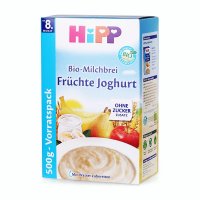 德国原装进口喜宝Hipp有机水果酸奶益生菌米粉盒装什锦补钙铁锌适合年龄8个月以上 净含量500g
