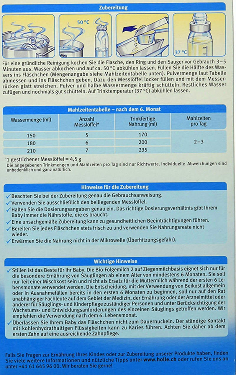 [免邮包税德国直邮4盒]德国Holle凯莉泓乐BIO婴幼儿有机羊奶粉 2段400g 6-9月;9-12月