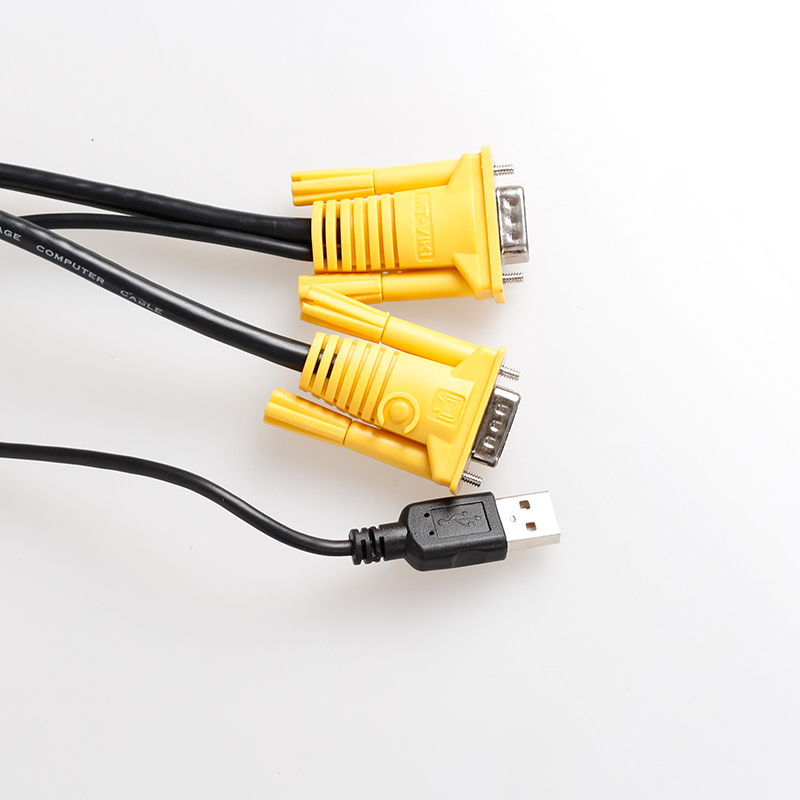 MT-VIKI 迈拓维矩 USB KVM线 吊头线 KVM切换器专用线 KVM公对公线 5 米