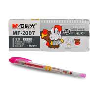 晨光 0.38mm全针管中性笔 MF2007 粉红色 12支装