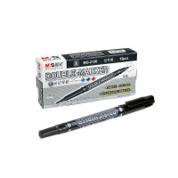 晨光 双头记号笔 MG2130 黑色 12支装