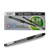 晨光 0.38mm黑水晶中性笔 AGP63201 黑色 12支装