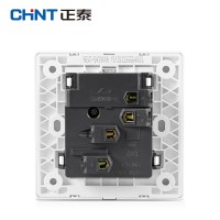 正泰电工 86型墙壁插座开关带电源插座 NEW7D 一开单控五孔插座