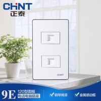 正泰(CHNT)电工 PVC材质开关插座 120型/NEW9E系列 电话电脑 插座面板