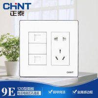 正泰 开关 插座 120型/NEW9E系列 正泰 插座/电话 电脑+五孔 插座