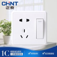 正泰开关插座 明装墙壁开关一开双控开关 五孔插座面板