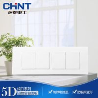 正泰118型 NEW5D钢架炫白色 四位白板 四位空白面板