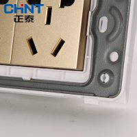 正泰电工118型开关插座面板内嵌钢架 NEW5D拉丝金 三位