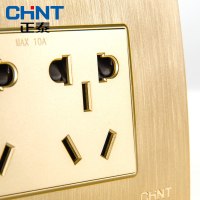 正泰电工118型开关插座内嵌钢架 NEW5D拉丝金 四位