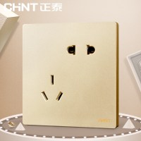 正泰(CHNT)电工开关插座面板86型PVC材质2H无边框大面板大间距二三极斜五孔插座10只装电源插座面板