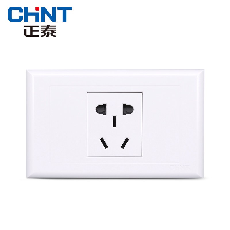正泰(CHNT)墙壁开关118型开关插座 NEW5G 一位/二位PVC材质电源插座