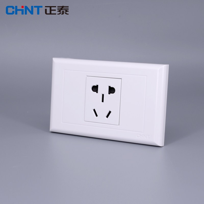 正泰(CHNT)墙壁开关118型开关插座 NEW5G 一位/二位PVC材质电源插座