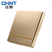 正泰(CHNT)86型墙壁开关插座面板NEW2D大面板PVC材质淡香槟金色开关插座
