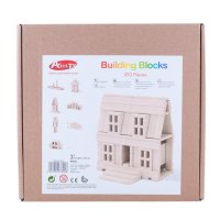 【120片原木色】加拿大ACOOL 1-3-5-6岁-10岁以上 儿童建筑棒建筑插片积木 随意拼搭 配说明书收纳袋