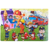 80粒桶装小拼图 3岁以上4-5-6岁儿童宝宝小孩幼儿动物交通动物场景认知拼图积木数字认知 多款可选（救火小英雄桶装）