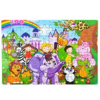 80粒桶装小拼图 3岁以上4-5-6岁儿童宝宝小孩幼儿动物交通动物场景认知拼图积木数字认知 多款可选（美妙动物园桶装）