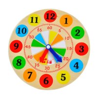 木歌木制玩具1-3岁早教益智认知木质玩具 多彩时钟配对1-10数字数学认知