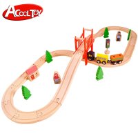 AC小8字轨道（37件）3岁以上4-5-6-7-8岁小孩木质玩具轨道玩具城 高品质 榉木轨道 托马斯 兼容宜家