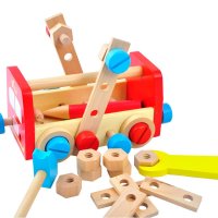 木歌小小工具栏_ 早教益智力木制螺母拼装拆装组装1-5岁小男孩女孩婴儿童配对玩具