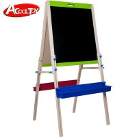 AC3-10岁儿童画板可升降支架式磁性写字板笔双面大黑板木制画架实木