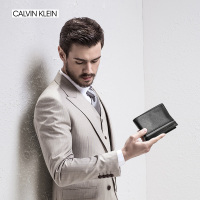 卡尔文·克莱恩Calvin Klein男士钱包CK钱包男士二层牛皮短款钱夹送钥匙扣