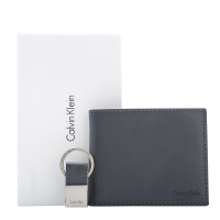 卡尔文·克莱恩Calvin Klein男士钱包/卡包欧美时尚商务短款两折皮夹二层牛皮钱包送钥匙扣