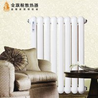 金旗舰 钢制暖气片60圆头 散热器 冷轧低碳钢 立体防伪系统 奥运工程选用产品白色 1500mm高