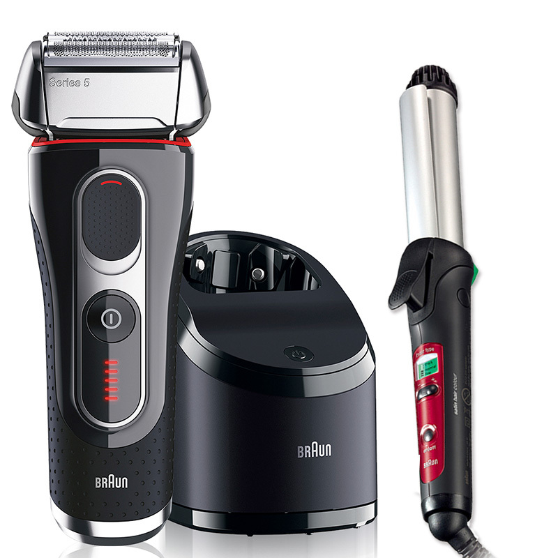 德国博朗(Braun) 剃须刀5090CC 护发卷发棒EC2(同款CU750) 德国工艺 原装进口 七夕组合套餐