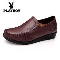 花花公子2016春季新款女鞋简约软面圆头女单鞋休闲百搭妈妈鞋CX56051