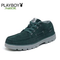 花花公子正品男鞋春秋新款男式反绒皮休闲运动板鞋韩版潮户外低帮鞋CX35088