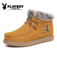 花花公子雪地靴2016冬季新款保暖男靴日常潮流真皮男士休闲鞋CX36308M