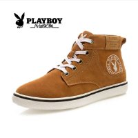 花花公子(PLAYBOY) 男士户外休闲运动鞋 真皮反绒皮鞋 英伦百搭男鞋潮鞋